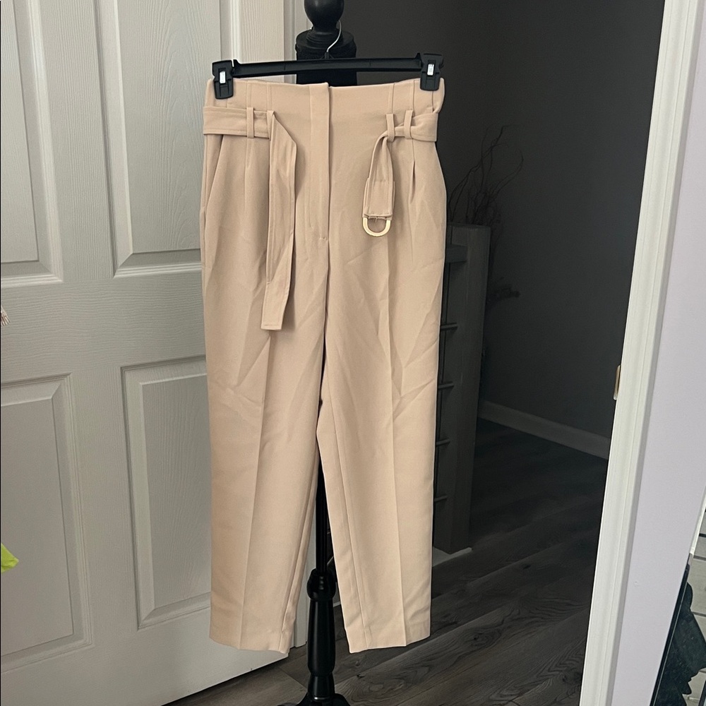 Express Tan Belted Women's Trousers